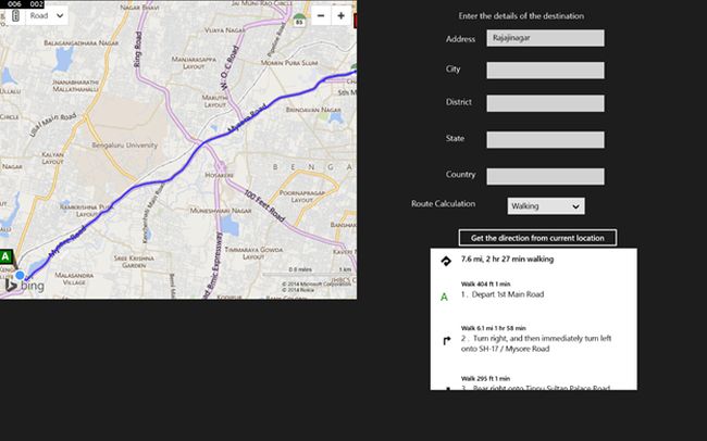 route direction mode
